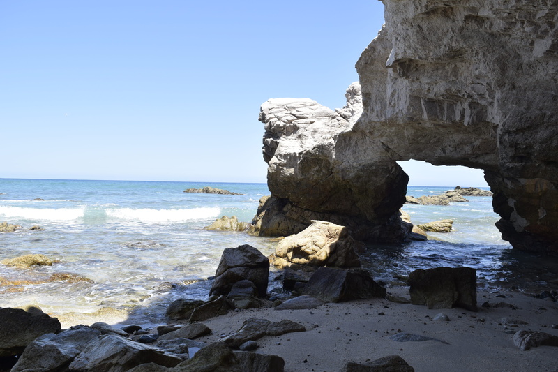 sky, beauty in nature, wave, rock - object, scenics - nature, cabo san lucas, exappiah, beach, horizon, nature, water, clear sky, no people, land, rock