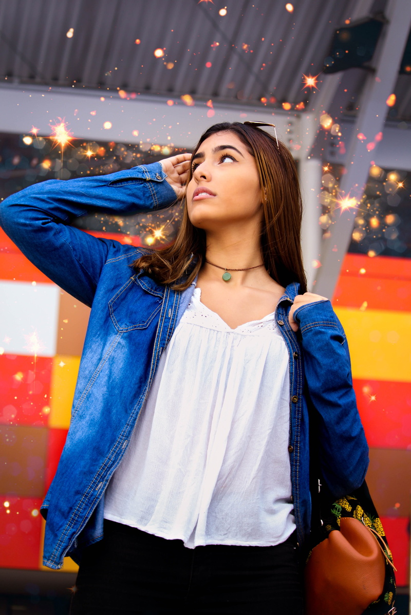 one person, contemplation, fully unbuttoned, blur, model, person, front view, real people, focus, hair, facial expression, looking away, wear, 4K, three quarter length