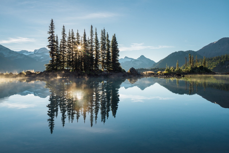 Mountain, nature, haze, body, Lake, Best s, trees, morning, water, Nature s, s, forest, 1080P