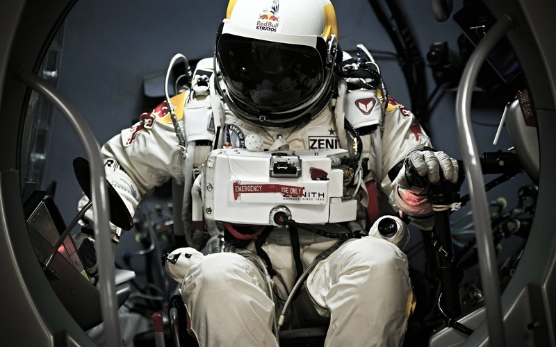 red, stratos, felix, speed, space, baumgartner, jump, 1080P, bull