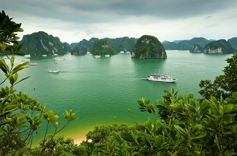 photo, island, mode of transportation, non-urban scene, Halong Bay, rock, no people, transportation, beauty in nature, water, cloud - sky, yacht, tranquility