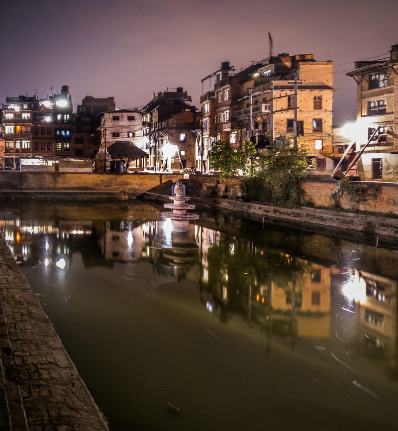 nepal, nature, no people, oneplus, shot on oneplus, oneplus 3t, night, pond, sky, reflection, water, built structure, lights, street, transportation, building