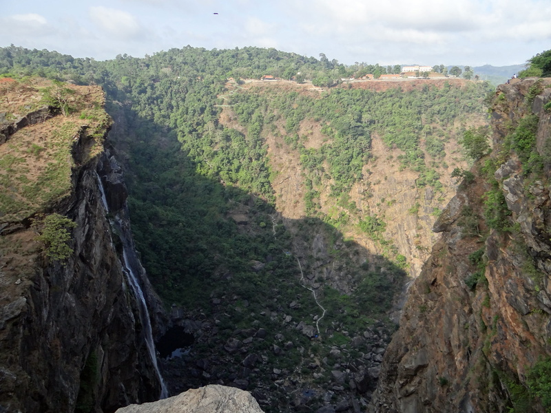 cliff, rock formation, landscape, nature, 2K, mountain, plant, land, western ghats, formation, flowing water, outdoors, beauty in nature, tree, non-urban scene