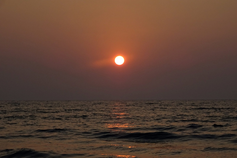 sundown, Sun, water, 2K, tranquility, Sunset, sea, nature, natural phenomenon, horizon over water, seascape, Arabian Sea, tranquil scene, scenics - nature