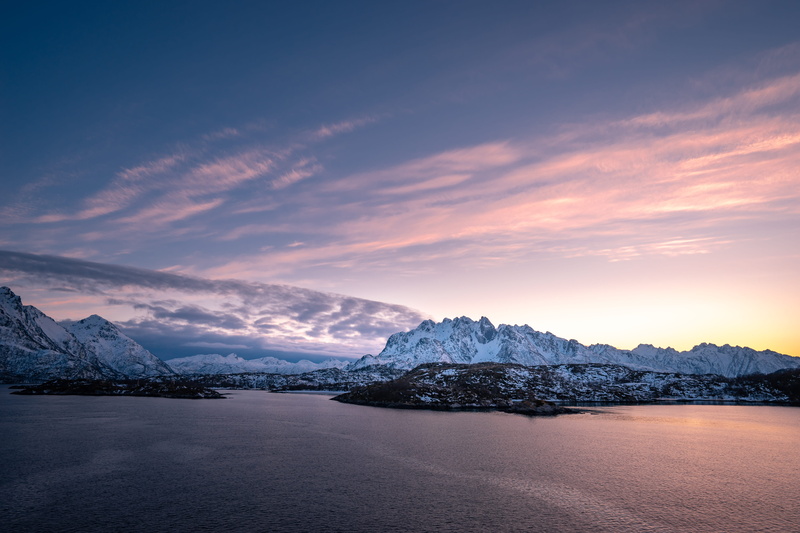 norway, cold temperature, mountain, near, nature, norge, mountain range, dusk, winter, idyllic, mountains, sea, mountain peak, cloudy, cloud - sky, fjord