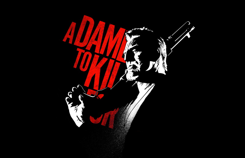 cut out, kill, musical instrument, Marv, human body part, A Dame to Kill For, shotgun, Mickey Rourke, real people, men, studio shot, black background, arts culture and entertainment