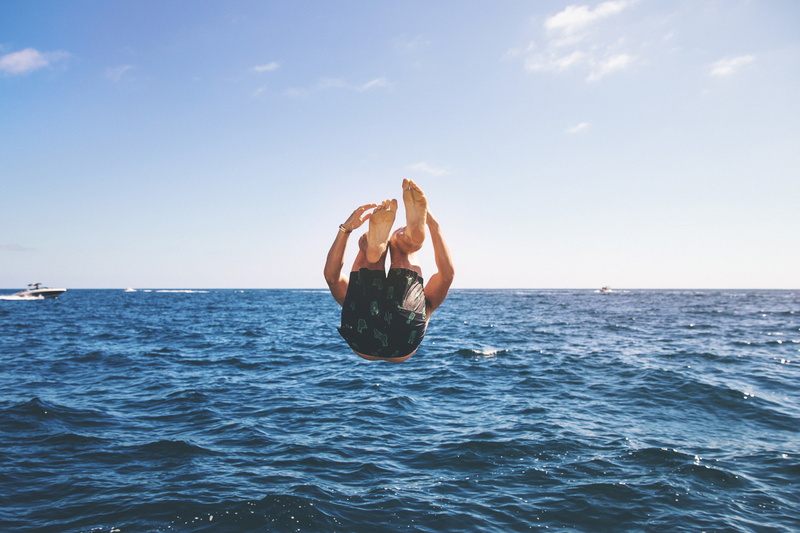 ocean, sailing, backflip, water, human body part, 4K, wave, body part, nature, human arm, people, lifestyles, swimming, arms raised, leisure activity