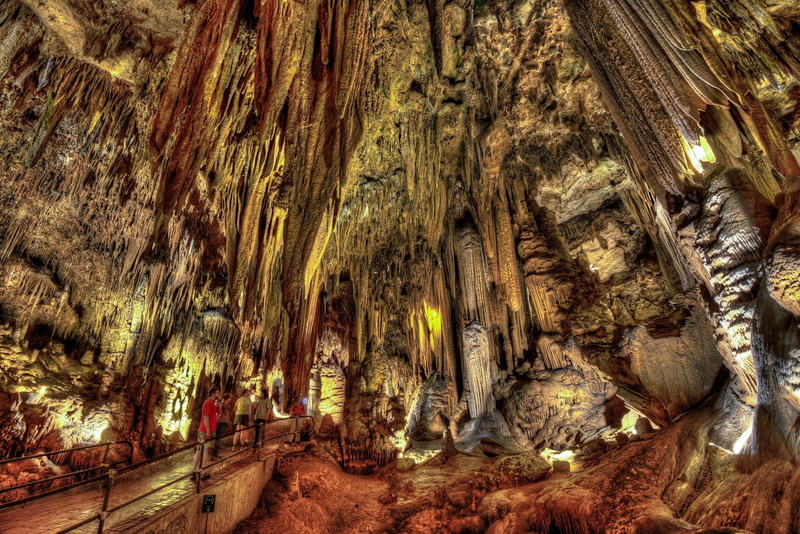 720P, stalagmites, entrance, land, sous, terre, cave, grotto
