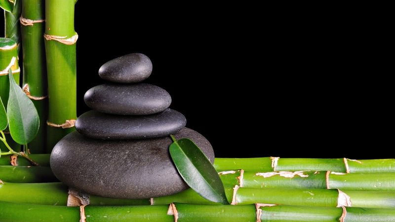 rocks, bamboo, 1080P, 3d and abstract, orintal, n, staked, nature