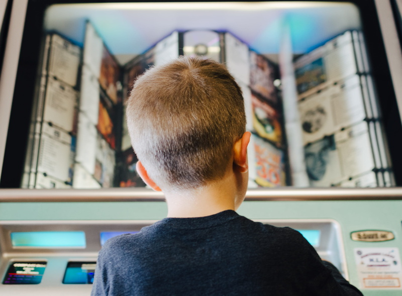 real people, childhood, old, casual clothing, headshot, facing, lifestyles, leisure activity, day, wearing, jukebox, child, auto post production filter
