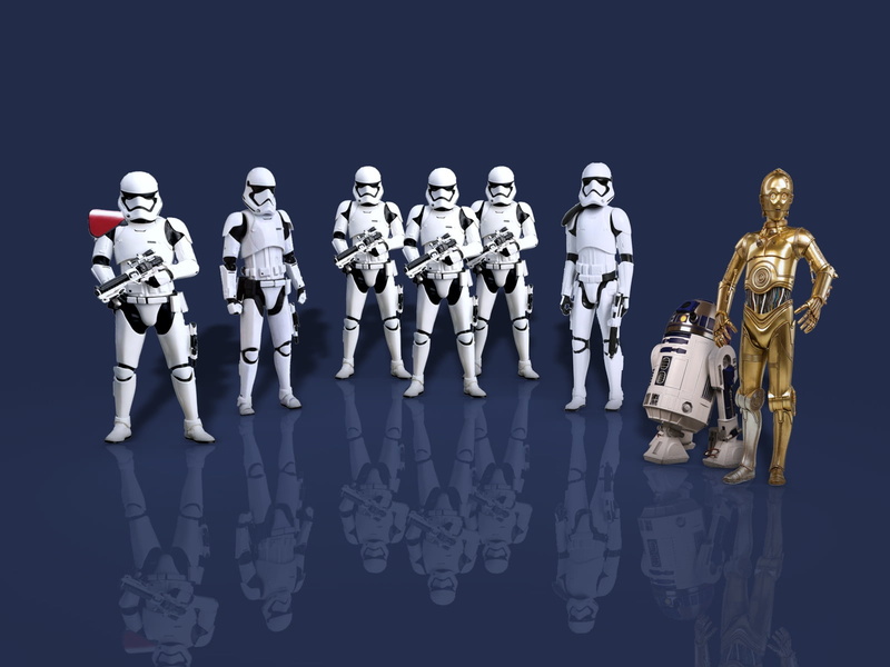 C-3PO, Trooper, R2-D2, stormtrooper, 720P