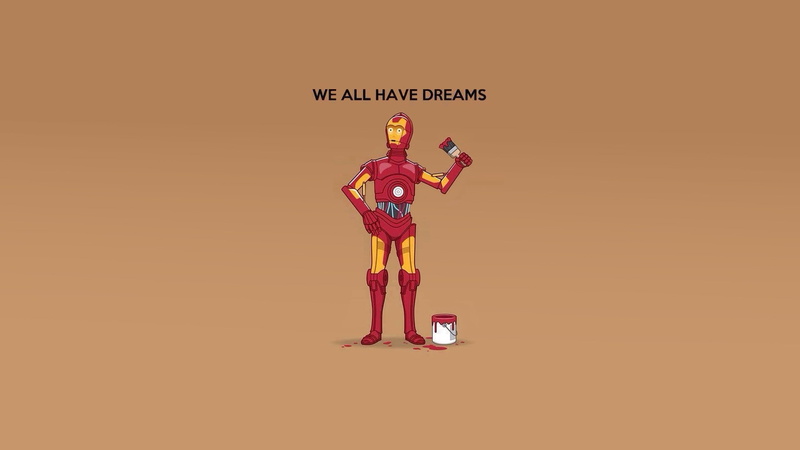 3PO, Iron man, Star Wars, C++, 1080P, humor