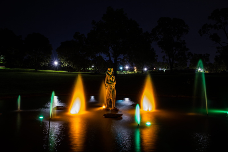 transportation, blurred motion, statue, night, kings park australia, nature, perth statue, kings park, australia, light - natural phenomenon, outdoors