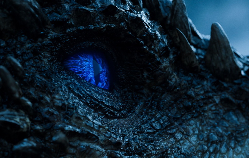 blue, animal wildlife, close-up, animals in the wild, spooky, 1080P, Game Of Thrones, Dragon, beauty in nature, nature, sea, outdoors, eye, rock, TV Show
