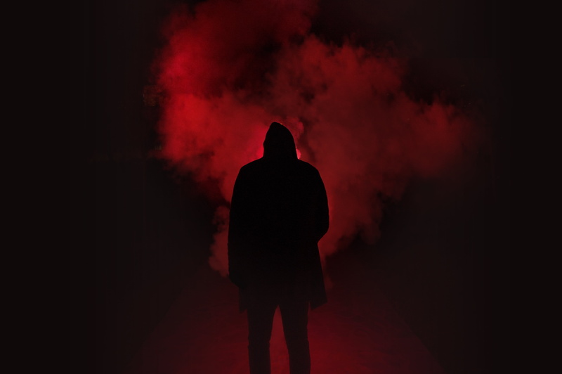 abstract, back Lit, clothing, 5K, man, rear view, depression - sadness, black Color, smoke, people, night, fog, indoors, shadow, hood, hell, unrecognizable person