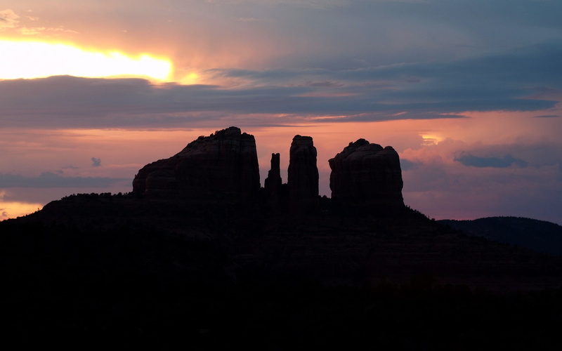 no people, travel destinations, tranquil scene, southwest, usa, orange color, silhouettes, sedona, travel, butte, low angle view, sky, formation, silhouette
