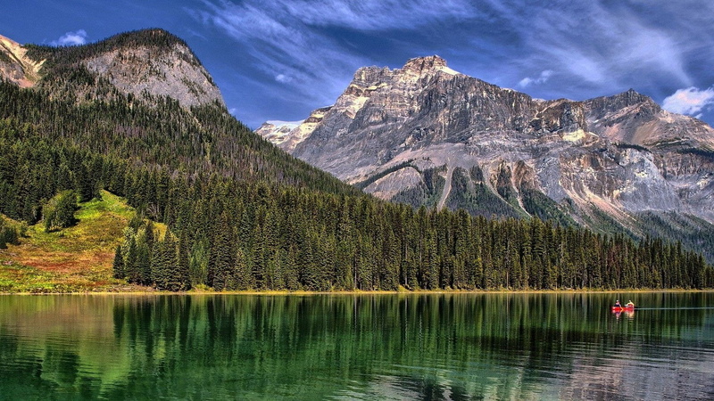 tranquility, plant, scenic, glacier, waterfront, mountain, rock, scenics - nature, tree, mountain range, cloud - sky, land, formation, summer, scenery