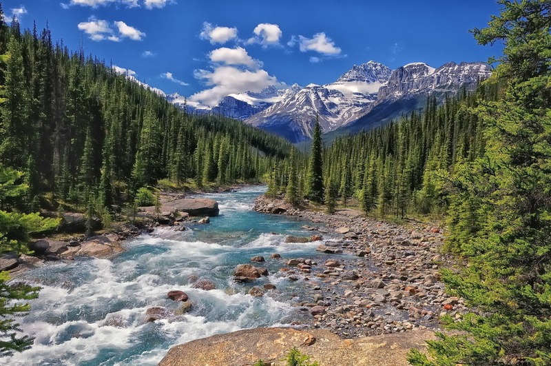 park, national, alberta, canad, banff, 1080P, mistaya, river