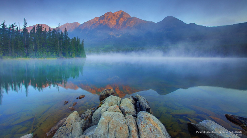 National Parks, 2K, alberta, national, lake, park, jasper, pyramid