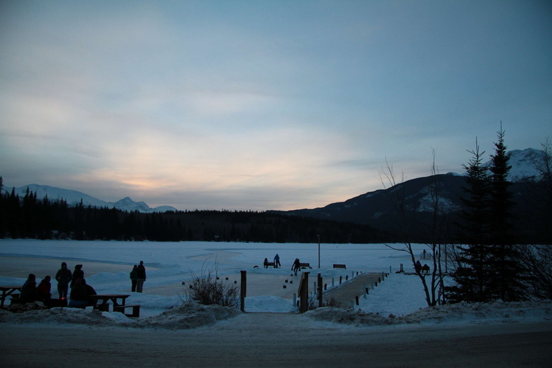 sunset, canadiana, 4K, tranquility, nature, water, rocky mountains, leisure activity, jasper alberta, pyramid lake, jasper national park, cloud - sky