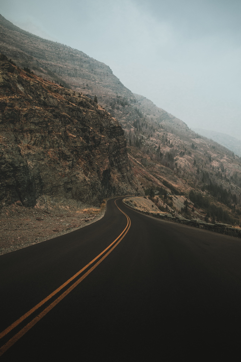 highway, curved road, sky, pavement, day, landscape, tranquility, montana, mountains, blue, mountain road, 5K, mountain, desert, non-urban scene, mountain range