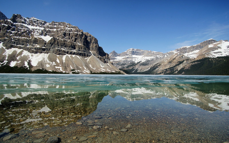 reflections, photography, landscape, 1080P, sky, water, canada, lake, bowlake, banff, icefields, mountains, banffnationalpark, parkway, sonya900, bow
