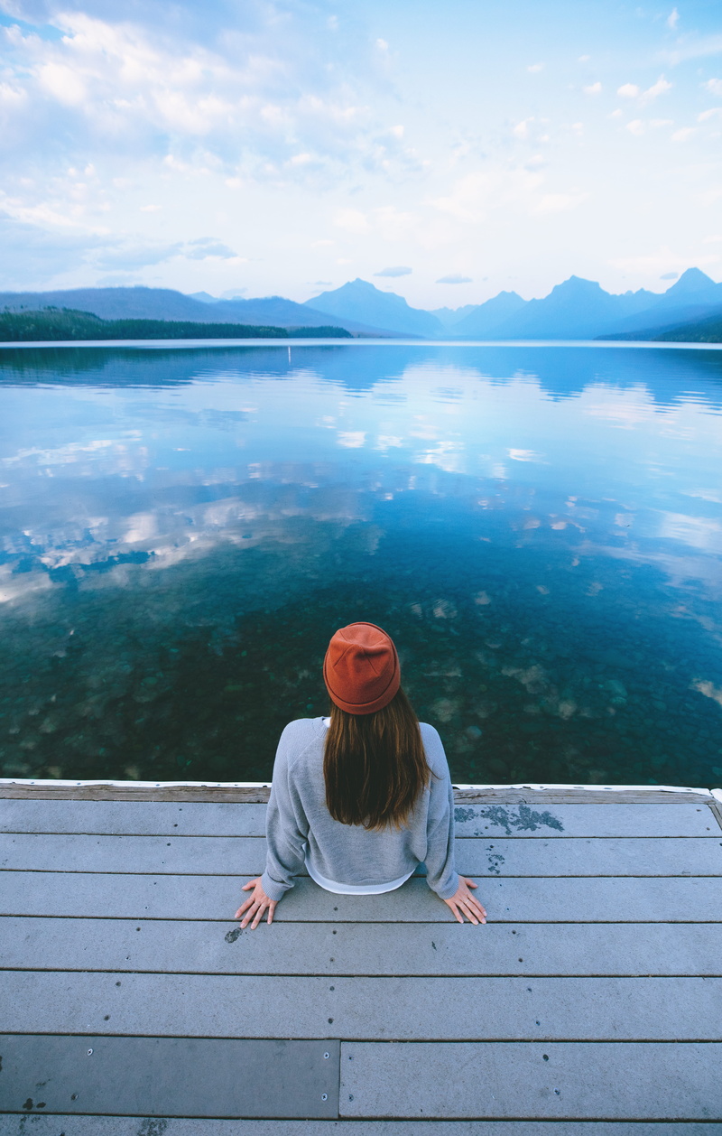 rear View, sitting, beautiful, copy Space, relaxation, women, summer, calm, beanie, vacations, people, dock, young, lake, happiness, lady, nature, sea