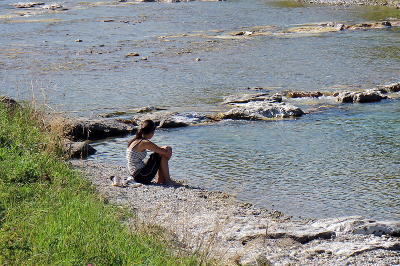 leisure activity, beach, idyll, human, thinking, relaxation, body, girl, nature, one person, summer, river, outdoors, people, harmony, lifestyles, bank