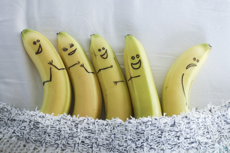 close-up, text, united states, painted bananas, bananas, group hug, high angle view, martinez, food, side by side, fruit, food and drink, healthy eating