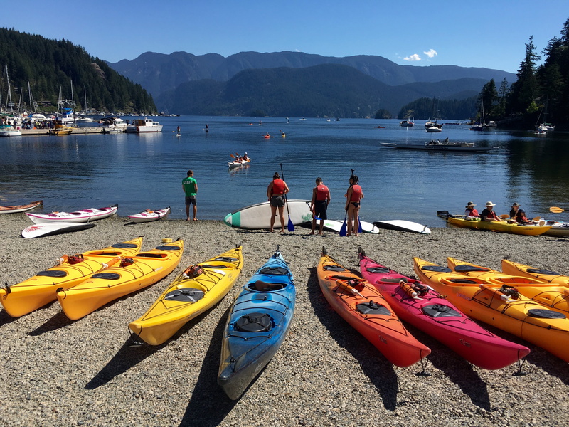 nature, 4K, canada, real people, beach, lake, day, kayaking, boats, kayak, water, scenics - nature, transportation, mountain, sunlight, paddlers, sand