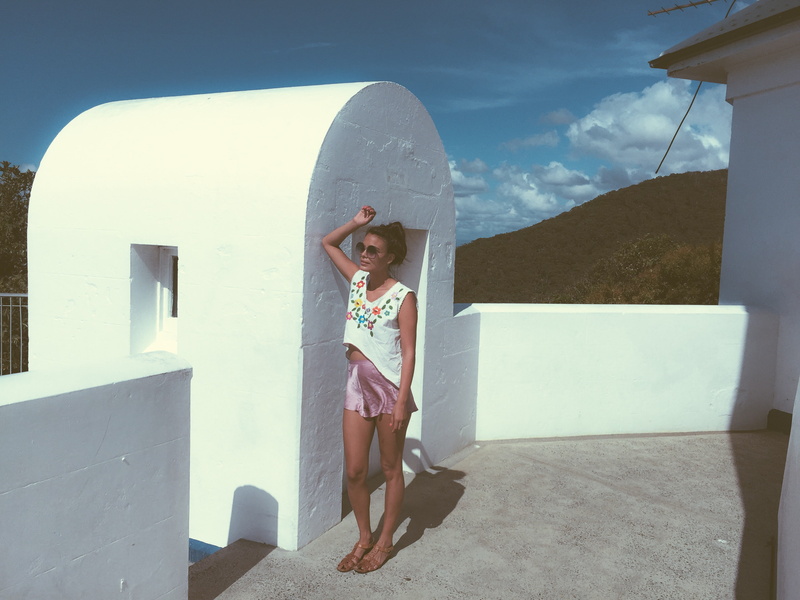 standing, sunlight, looking at camera, lifestyles, young adult, Nathalie Kelley, actress, day, young women, fashion, one person, front view, full length