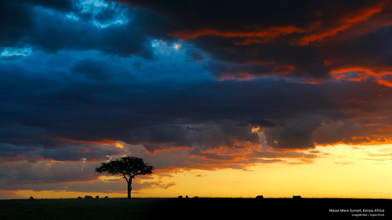 2K, mara, kenya, Africa, sunset, masai