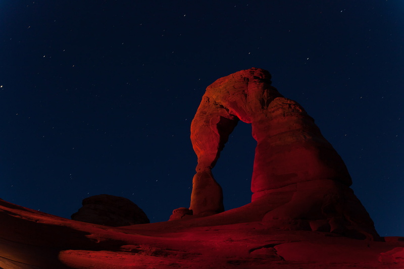 rock, 1080P, arch, stars, the sky, Utah, Arches National Park, canyon, night