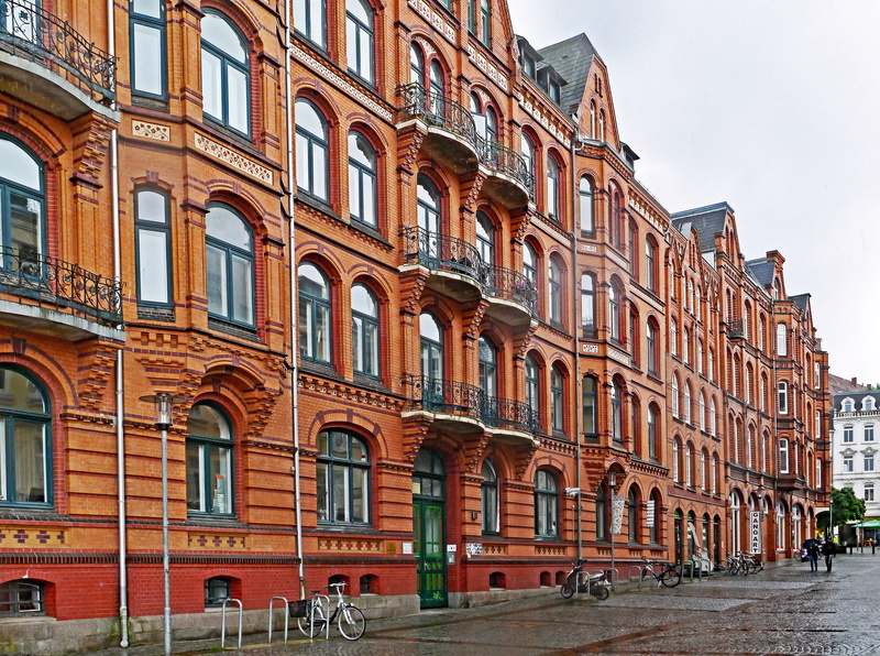 urban, building, architecture, Bridge Road, built structure, the past, wrought iron, north german, town, Flensburg, city, clinker, street, sky, arch, ships bridge road