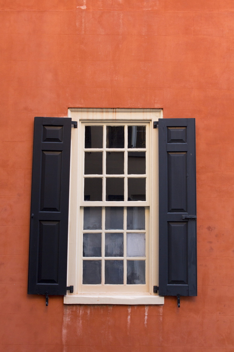 orange color, stucco, wall, house, outdoors, place, red, reflection, orange, closed, no people, window, north carolina, window frame, pane, residential district
