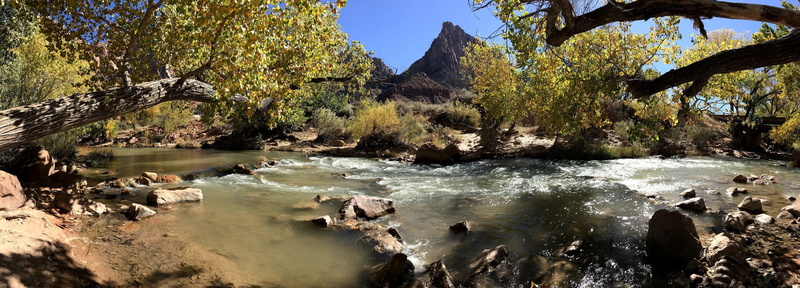 mountains, zion, flowing, bluesky, land, water, rock - object, outdoors, scenics - nature, tree, united states, 2K, forest, day, beauty in nature, river
