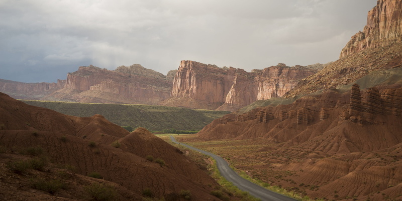 dry, capitol reef national park, climate, canyon, cliffs, desert, 2K, panorama, nature, travel, day, rock, usa, wilderness, tranquility, landscape, sky