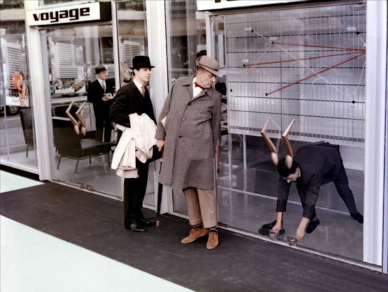 businessman, business, 480P, dress, people, suit, s, group of people, males, office, businesswoman, movies, Jacques Tati, white, day, business person