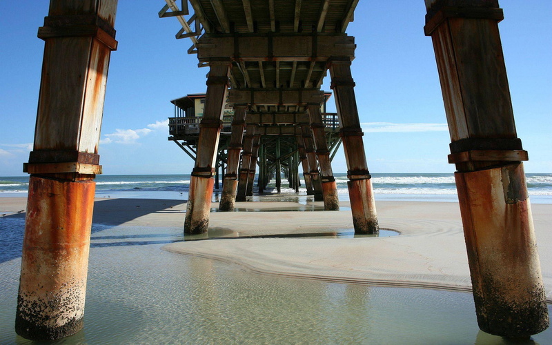 usa, pier, daytona, nature, 2K, beach
