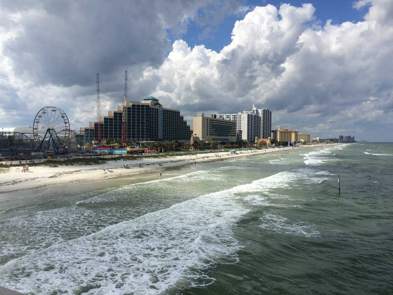 nature, motion, sea, office building exterior, 2K, wave, clouds, architecture, power in nature, sky, outdoors, modern, daytona beach, florida, urban skyline