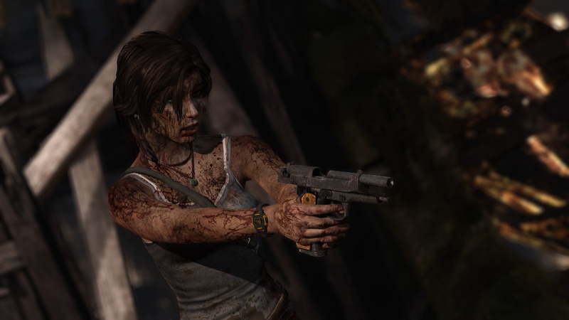 tomb raider, gun, women, video, blood, tomb, 1080P, games, video games, raider