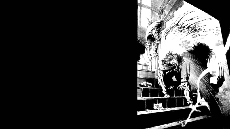 wolverine, 1080P, shadow, hd, cartoon/comic, blood, illustration, black, bw