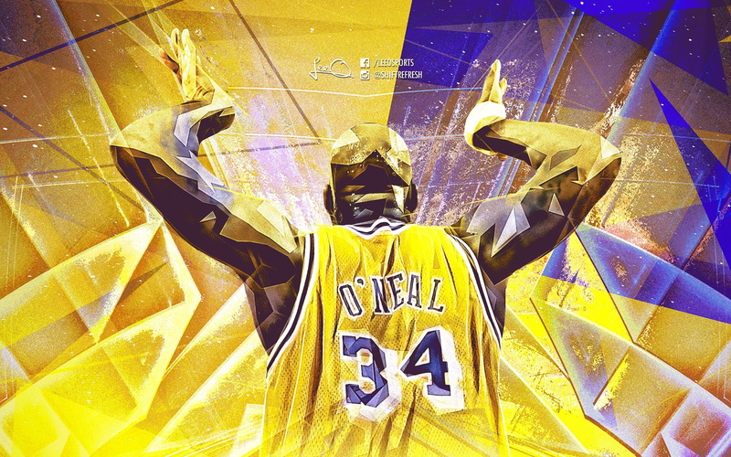 clothing, low angle view, text, la, day, lakers, 1080P, real people, indoors, sport, yellow, digital, shaquille, representation, o, directly below