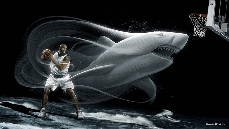 basketball, x, 1080P, sharks, hd, sports, shaquille, art, oneal