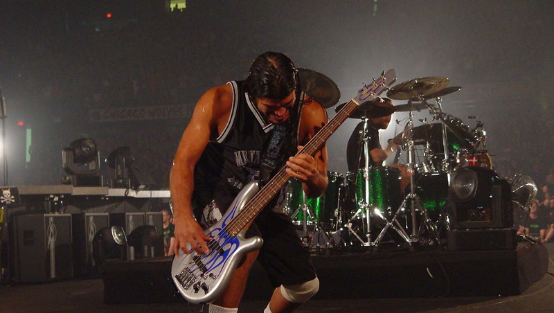 musician, performance, arts culture and entertainment, one person, indoors, nightlife, guitar, plucking an instrument, Metallica, holding, Robert Trujillo