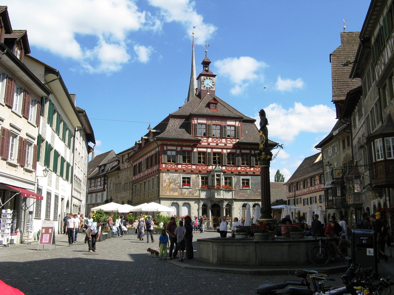 building, Stein am Rhein, architecture, 2K, travel, europe, Switzerland, large group of people, street, crowd, real people, urban Scene, travel destinations