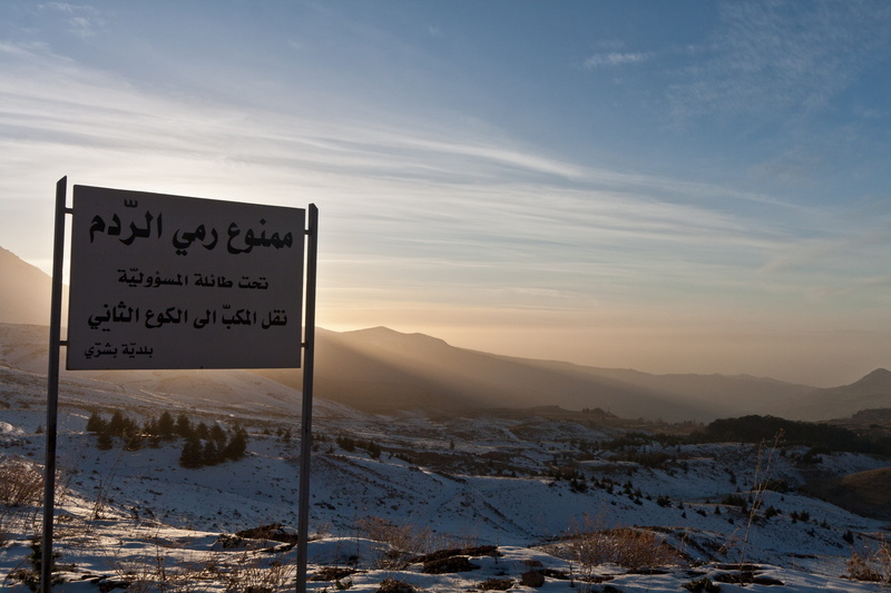 winter, sign, mountains, snow, tranquil scene, information sign, information, landscape, lebanon, nature, beauty in nature, bcharre, text, snowcapped mountain