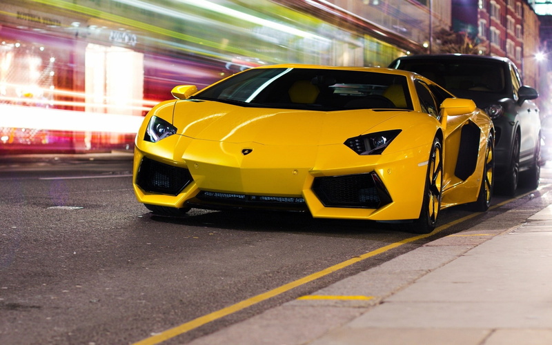 blurred motion, transportation, motion blur, road, no people, city, yellow cars, yellow, yellow taxi, public transportation, Lamborghini, mode of transportation