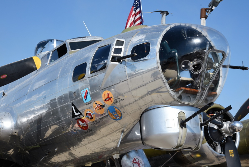 nautical vessel, helicopter, bomber, combat, outdoors, transportation, nature, navy, air force, aviation, b-17, warbird, 5K, flag, propeller, plane, aircraft