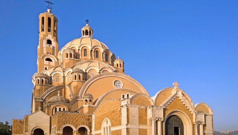jounieh, church, the past, built structure, cathedral, travel destinations, spirituality, lebanon, ornate, building exterior, paul, blue, religion, nature